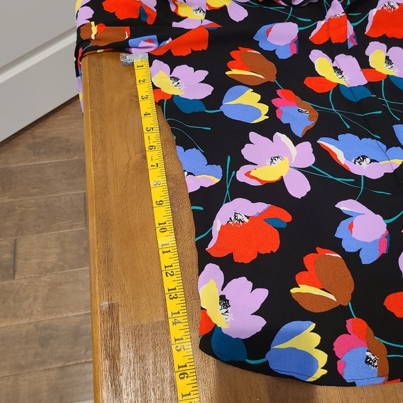 Halogen Bright Floral Oversized Long Sleeve Button Up Blouse - Picture 5 of 7